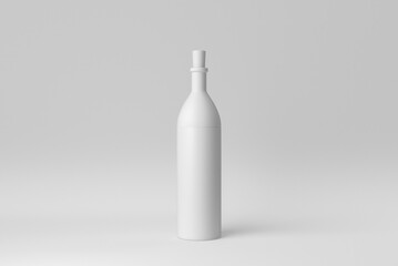 Wine Bottle Mock-Up on white background. minimal concept. 3D render.