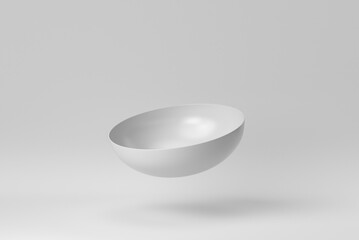 White ceramics bowl on white background. Design Template, Mock up. 3D render. - 481198547