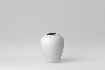 Ceramic vase on white background. minimal concept. 3D render.