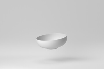 White ceramics bowl on white background. Design Template, Mock up. 3D render. - 481198583