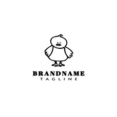 easter chick logo cartoon icon design template black isolated vector illustration