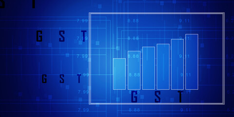 2d rendering Stock market online business concept. business Graph 