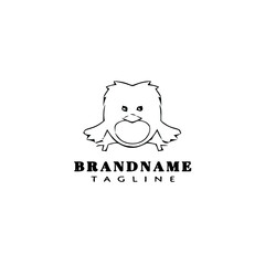 easter chick logo cartoon icon design template black isolated vector illustration