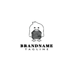 easter chick logo cartoon icon design template black isolated vector illustration