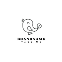 easter chick logo cartoon icon design template black isolated vector illustration