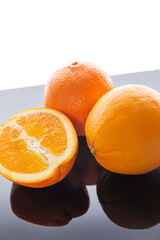 oranges on a white background