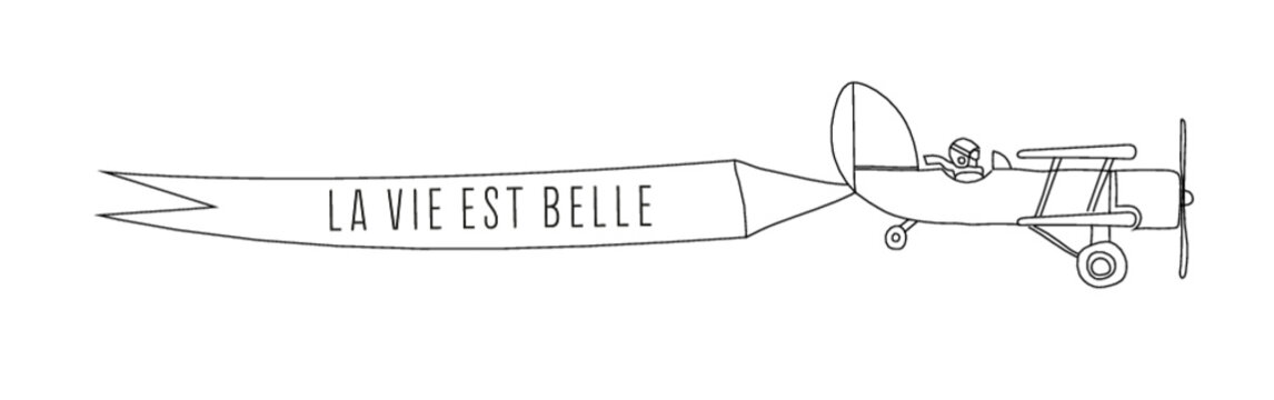 Aereo vintage retr&ograve; con striscione la vita &egrave; bella