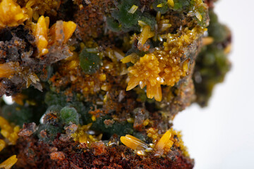 Fototapeta premium .mimienite,wulfenite, mineral specimen stone rock geology gem crystal