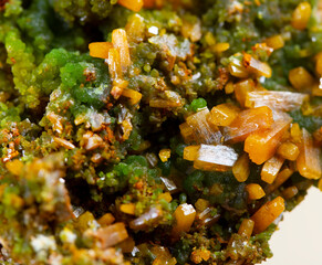 .mimienite,wulfenite, mineral specimen stone rock geology gem crystal