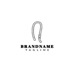 earthworm cartoon logo template icon design black isolated vector illustration