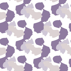 Camouflage seamless pattern. Irregular shapes endless wallpaper. Abstract animal print.
