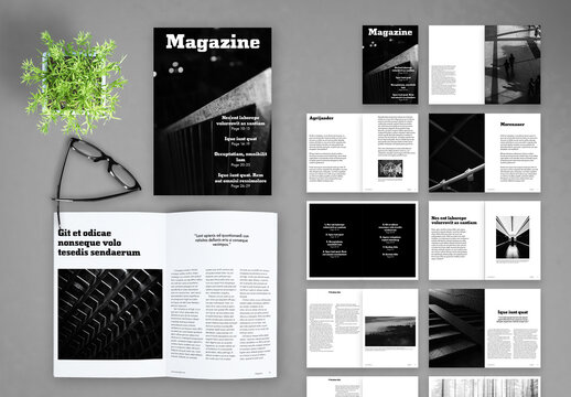 Monochrome Cultural Magazine Layout
