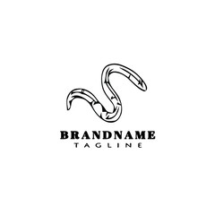 Obraz premium earthworm cartoon logo template icon design black isolated vector illustration