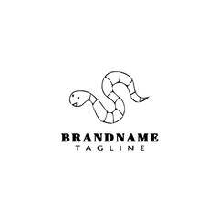 earthworm cartoon logo template icon design black isolated vector illustration