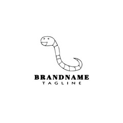 earthworm cartoon logo template icon design black isolated vector illustration