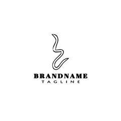 earthworm cartoon logo template icon design black isolated vector illustration