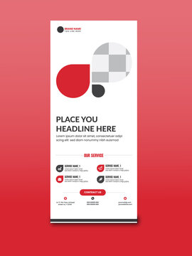 creative roll up banner template with vector