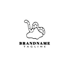 earthworm cartoon logo template icon design black isolated vector illustration