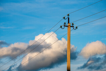 Fototapeta premium electric wires against the sky