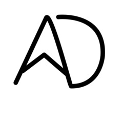 Letter ad monoline logo design template vector illustration