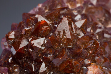 red quartz mineral specimen stone rock geology gem crystal