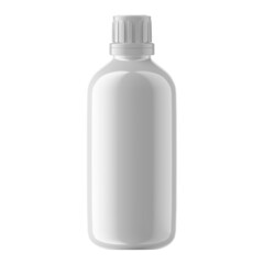 Round Plastic Bottle Cosmetic with Essential Cap Isolated