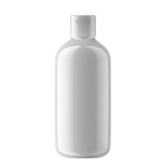 Round Plastic Bottle Cosmetic with Open Cap Isolated