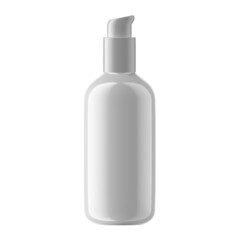 Round Plastic Bottle Cosmetic with Pump Isolated