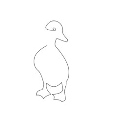 duck silhouette one line animal bird