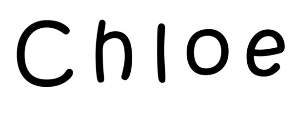 Simple text name design on white