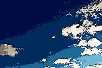 Obraz na płótnie Canvas Sky landscape imitation, digital illustration from photograph.