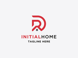 Logo template vector Design, property, real estate with the initials DR