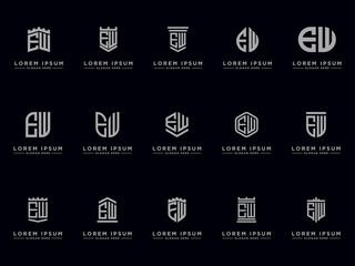 Template Set initial letters of the EW logo icon. 