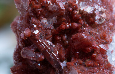 red quartz mineral specimen stone rock geology gem crystal