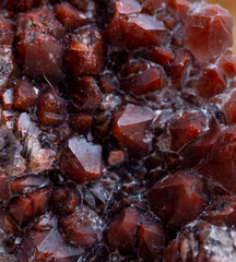 red quartz mineral specimen stone rock geology gem crystal