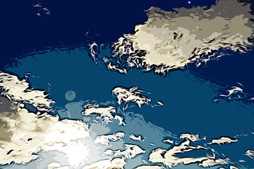 Sky landscape imitation, digital illustration from photograph.