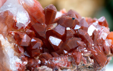 red quartz mineral specimen stone rock geology gem crystal