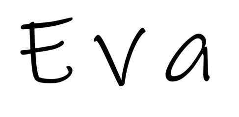 Simple text name design on white