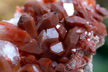 red quartz mineral specimen stone rock geology gem crystal