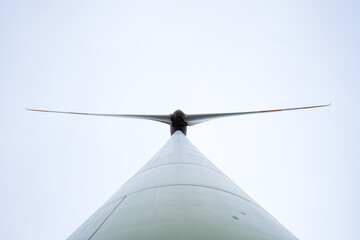 Detail view of wind energy turbine head