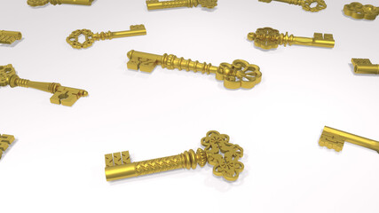 Abstract Keys Background 3d Render