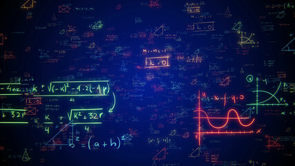 Abstract Colorful Math Formula Background