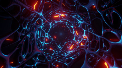 Abstract Spiral Sci-Fi Tunnel Background 3d render