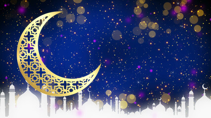Obraz na płótnie Canvas Abstract Ramadan Kareem Night Background