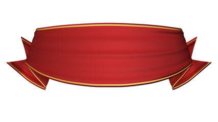 3d red ribbon for composition