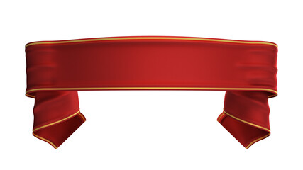 3D rendering red ribbon for compositing