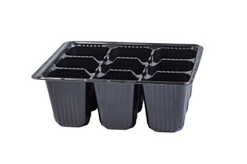 Container for seedlings or young plants on white isolated