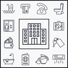 Set of Hotel icon. hotel service elements pack symbol template for graphic and web design collection logo vector illustration