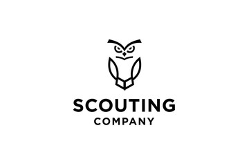 Owl bird mascot logo design vector illustration.