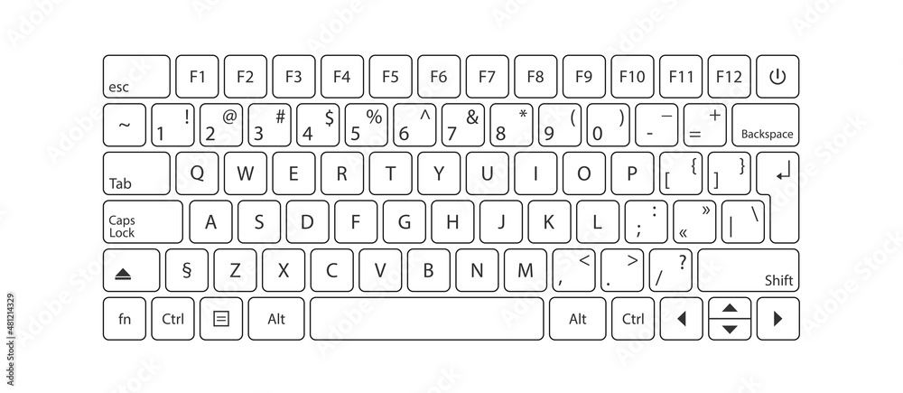 Fototapete modern flat web template with keyboard template on gray background.